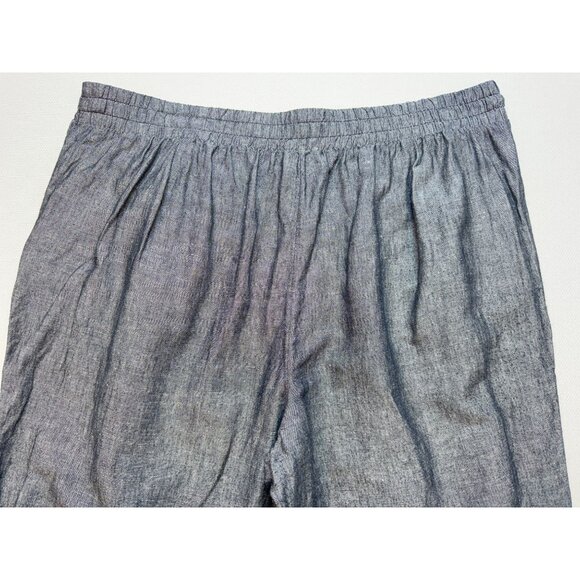 Croft & Barrow Womens Linen-Blend Casual Pants Size XL Gray Drawstring Straight - Picture 10 of 12